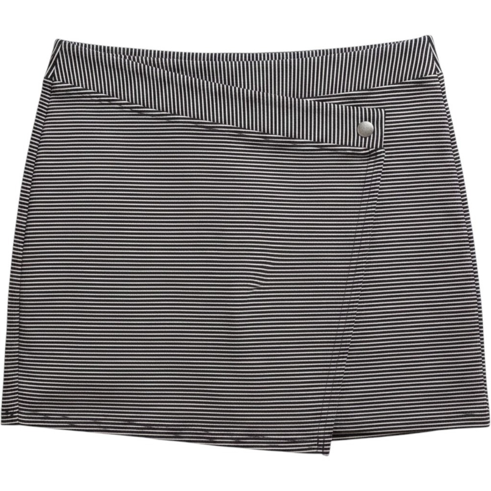 American Eagle Striped Black White Wrap Front Mini Skort Skirt Womens XS